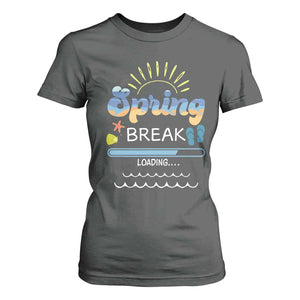 Funny Spring Break Loading T Shirt For Women Spring Vacation Beach Sunshine TS11 Dark Heather Print Your Wear