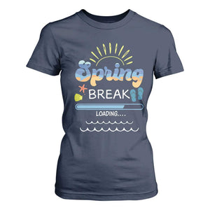 Funny Spring Break Loading T Shirt For Women Spring Vacation Beach Sunshine TS11 Navy Print Your Wear