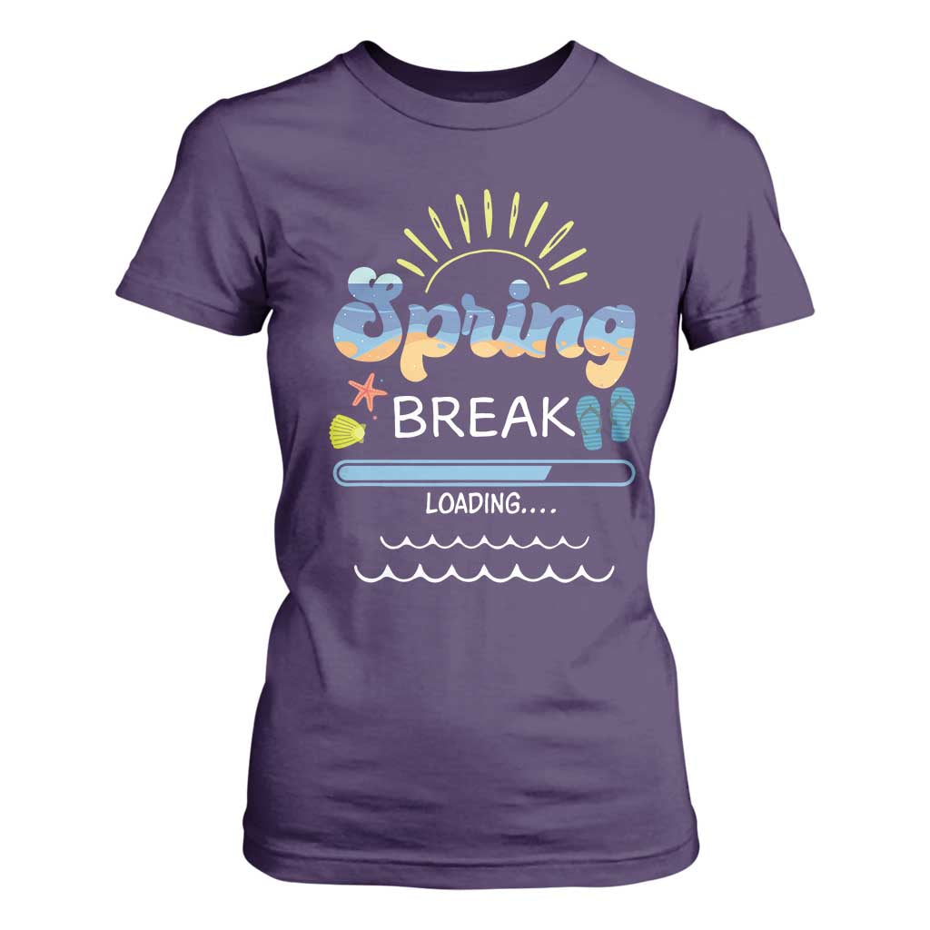 Funny Spring Break Loading T Shirt For Women Spring Vacation Beach Sunshine TS11 Purple Print Your Wear