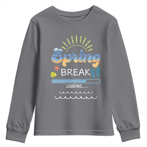 Funny Spring Break Loading Youth Sweatshirt Spring Vacation Beach Sunshine TS11 Charcoal Print Your Wear