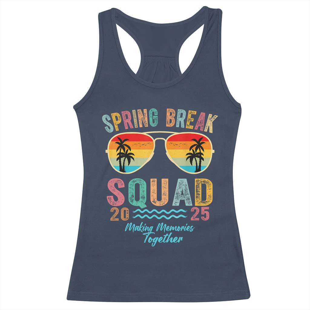 Funny Spring Break Squad 2025 Racerback Tank Top Sunglasses Family Matching TS11 Navy Print Your Wear