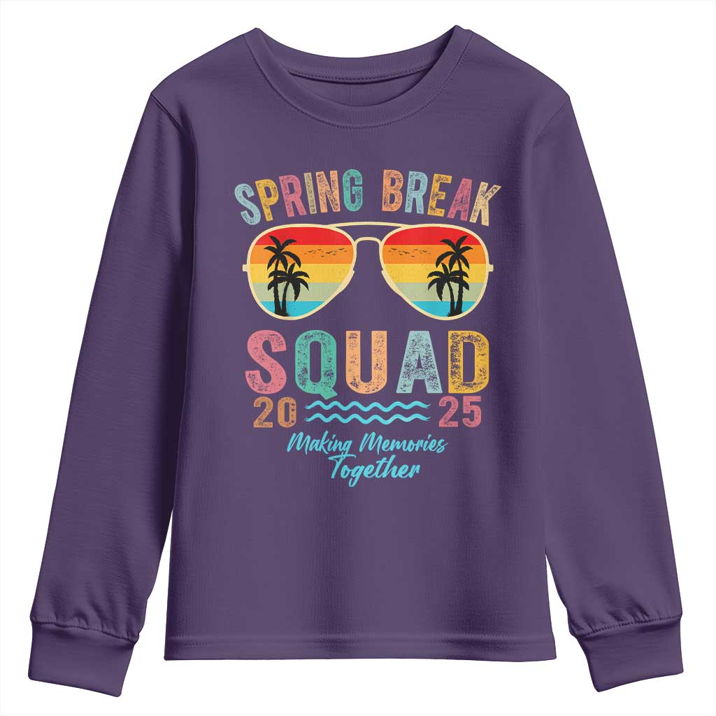 Funny Spring Break Squad 2025 Youth Sweatshirt Sunglasses Family Matching TS11 Purple Print Your Wear