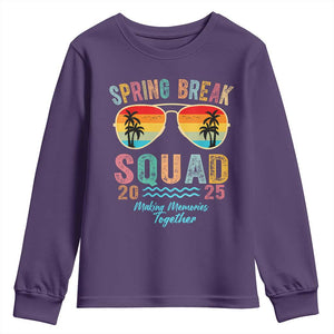 Funny Spring Break Squad 2025 Youth Sweatshirt Sunglasses Family Matching TS11 Purple Print Your Wear