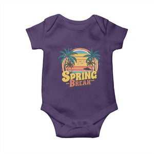 Funny Spring Break Baby Onesie Spring Vacation Beach Palm Tree TS11 Purple Print Your Wear