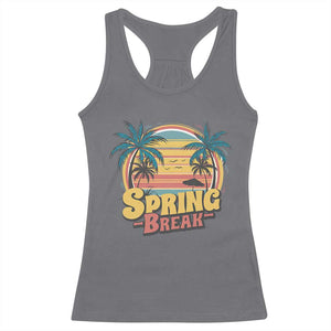 Funny Spring Break Racerback Tank Top Spring Vacation Beach Palm Tree TS11 Charcoal Print Your Wear