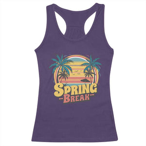 Funny Spring Break Racerback Tank Top Spring Vacation Beach Palm Tree TS11 Purple Print Your Wear