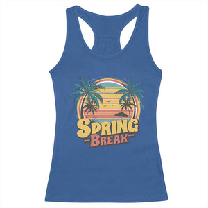 Funny Spring Break Racerback Tank Top Spring Vacation Beach Palm Tree TS11 Royal Blue Print Your Wear