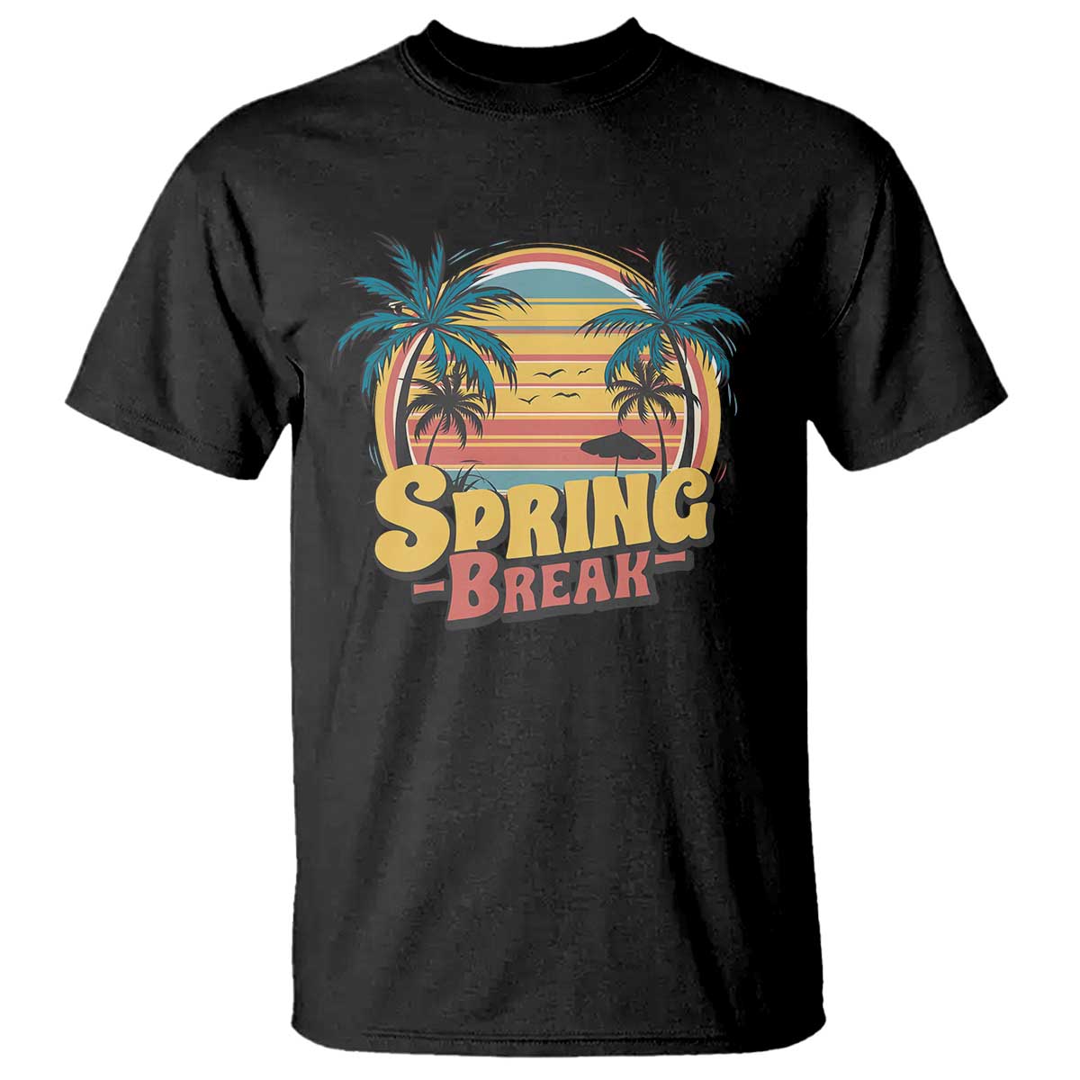 Funny Spring Break T Shirt Spring Vacation Beach Palm Tree TS11 Black Print Your Wear
