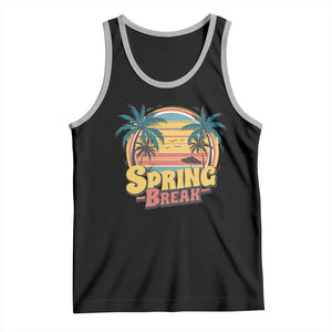 Funny Spring Break Tank Top Spring Vacation Beach Palm Tree TS11 Black Athletic Heather Print Your Wear