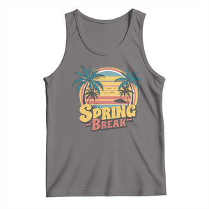 Funny Spring Break Tank Top Spring Vacation Beach Palm Tree TS11 Deep Heather Print Your Wear