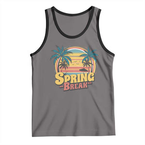 Funny Spring Break Tank Top Spring Vacation Beach Palm Tree TS11 Deep Heather Black Print Your Wear
