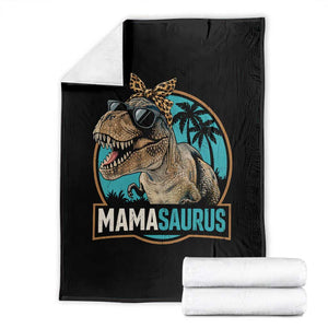 Mamasaurus Funny Dinosaur Mama Throw Blanket Mothers Day Family Matching TS11 Black Print Your Wear