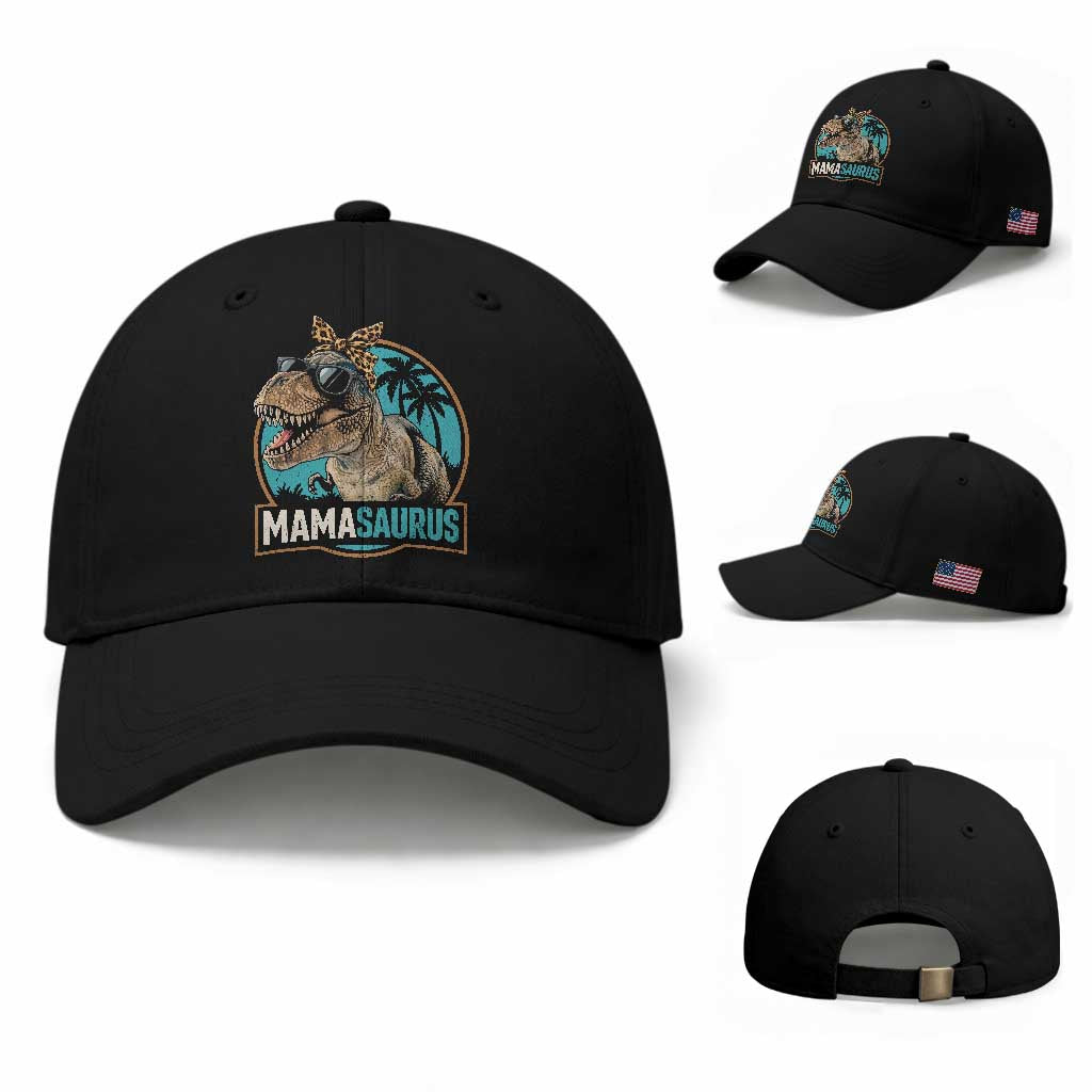 Mamasaurus Funny Dinosaur Mama Baseball Cap Mothers Day Family Matching TS11 Baseball Cap Universal Fit Black Print Your Wear