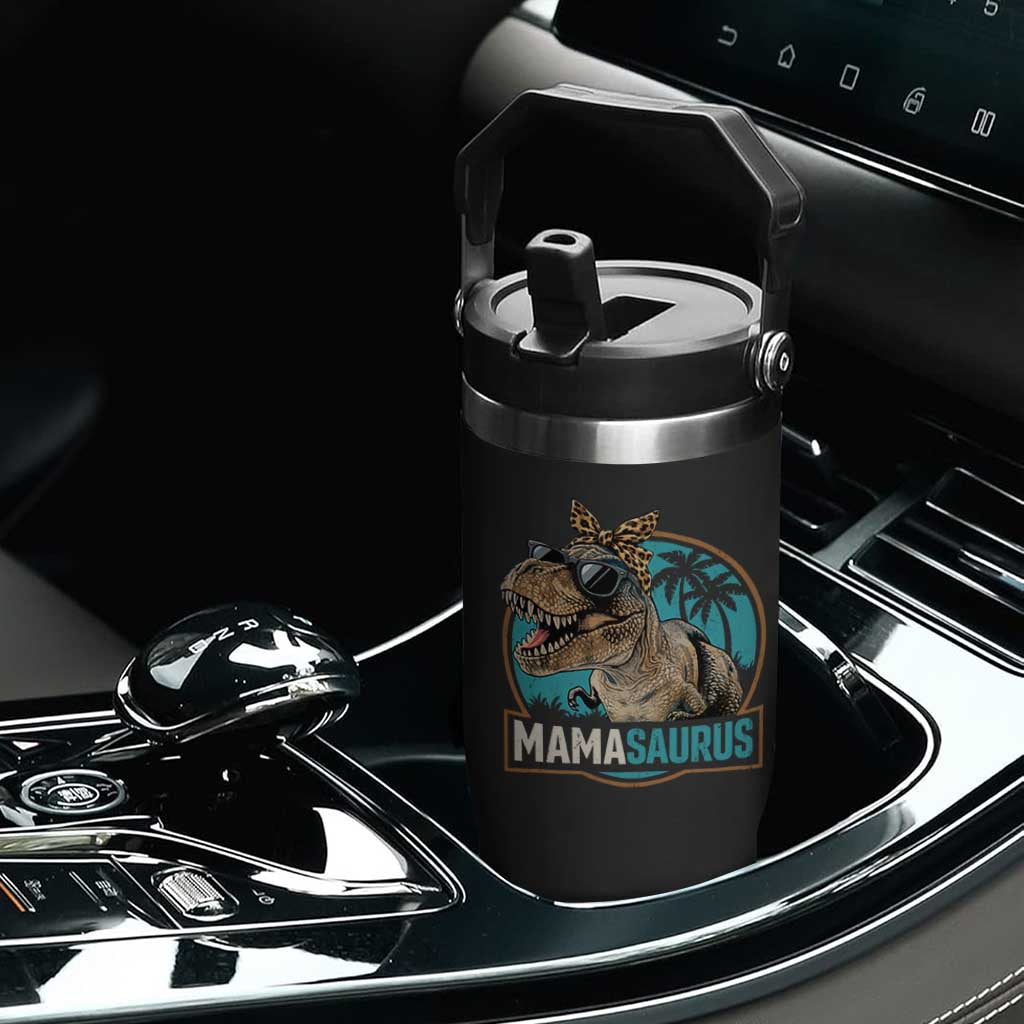 Mamasaurus Funny Dinosaur Mama Flip Straw Tumbler Mothers Day Family Matching TS11 Print Your Wear