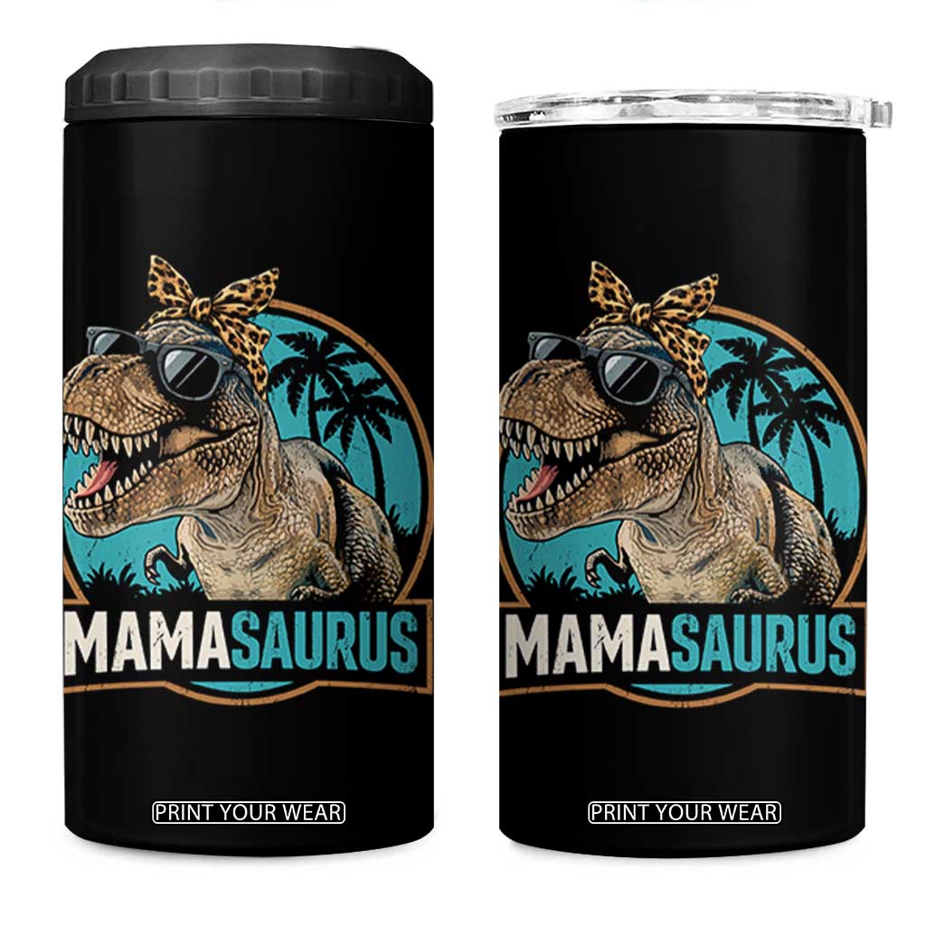 Mamasaurus Funny Dinosaur Mama 4 in 1 Can Cooler Tumbler Mothers Day Family Matching TS11 One Size: 16 oz Black Print Your Wear