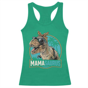 Mamasaurus Funny Dinosaur Mama Racerback Tank Top Mothers Day Family Matching TS11 Irish Green Print Your Wear