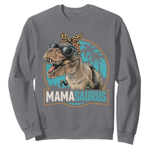 Mamasaurus Funny Dinosaur Mama Sweatshirt Mothers Day Family Matching TS11 Charcoal Print Your Wear