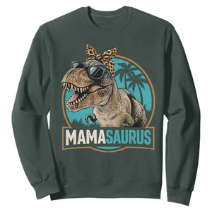 Mamasaurus Funny Dinosaur Mama Sweatshirt Mothers Day Family Matching TS11 Dark Forest Green Print Your Wear