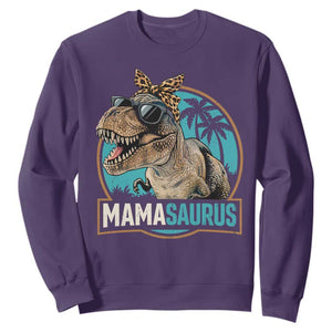 Mamasaurus Funny Dinosaur Mama Sweatshirt Mothers Day Family Matching TS11 Purple Print Your Wear