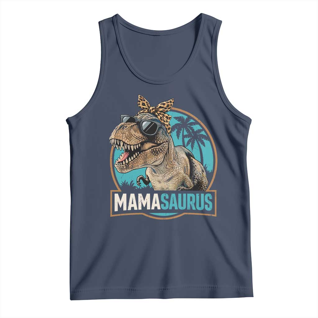 Mamasaurus Funny Dinosaur Mama Tank Top Mothers Day Family Matching TS11 Navy Print Your Wear
