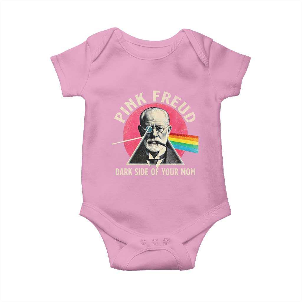 Pink Freud Dark Side Of Your Mom Baby Onesie Psychoanalysis Joke TS11 Light Pink Print Your Wear