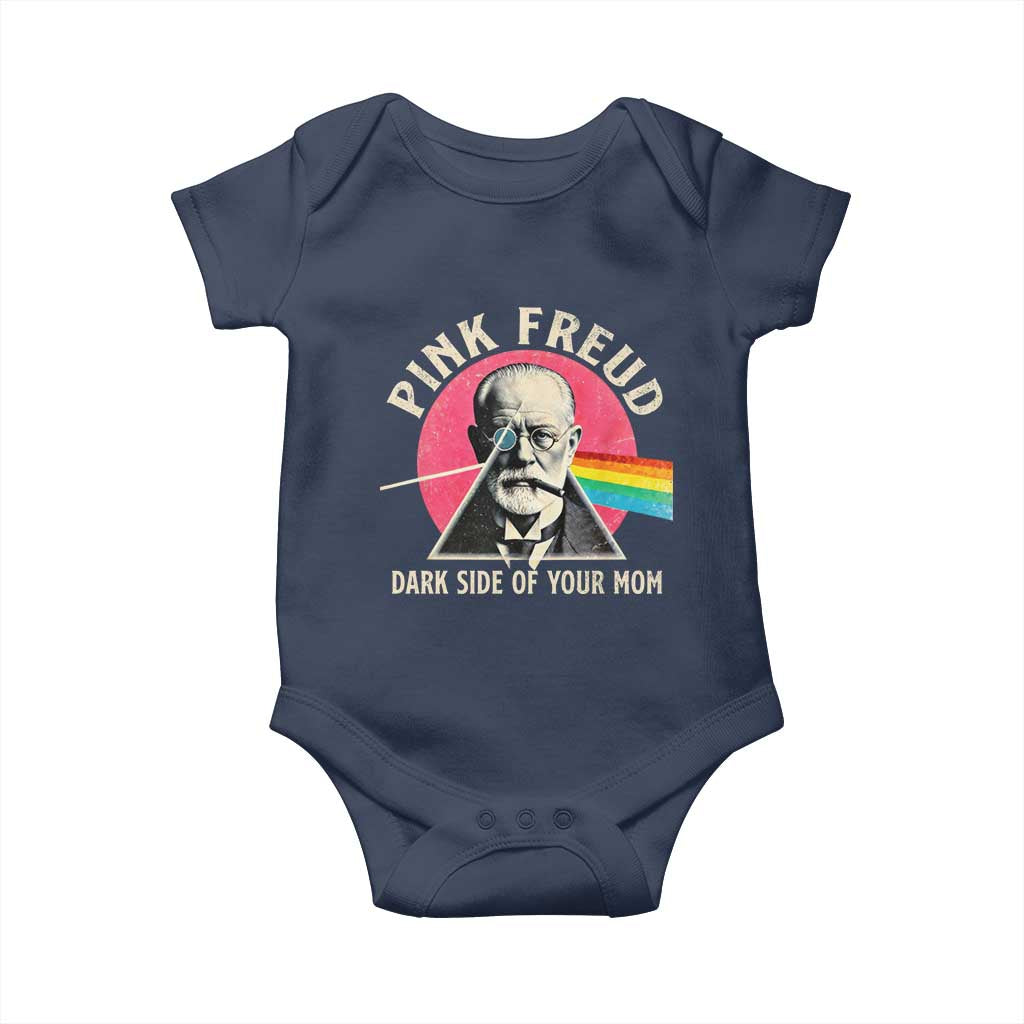Pink Freud Dark Side Of Your Mom Baby Onesie Psychoanalysis Joke TS11 Navy Print Your Wear