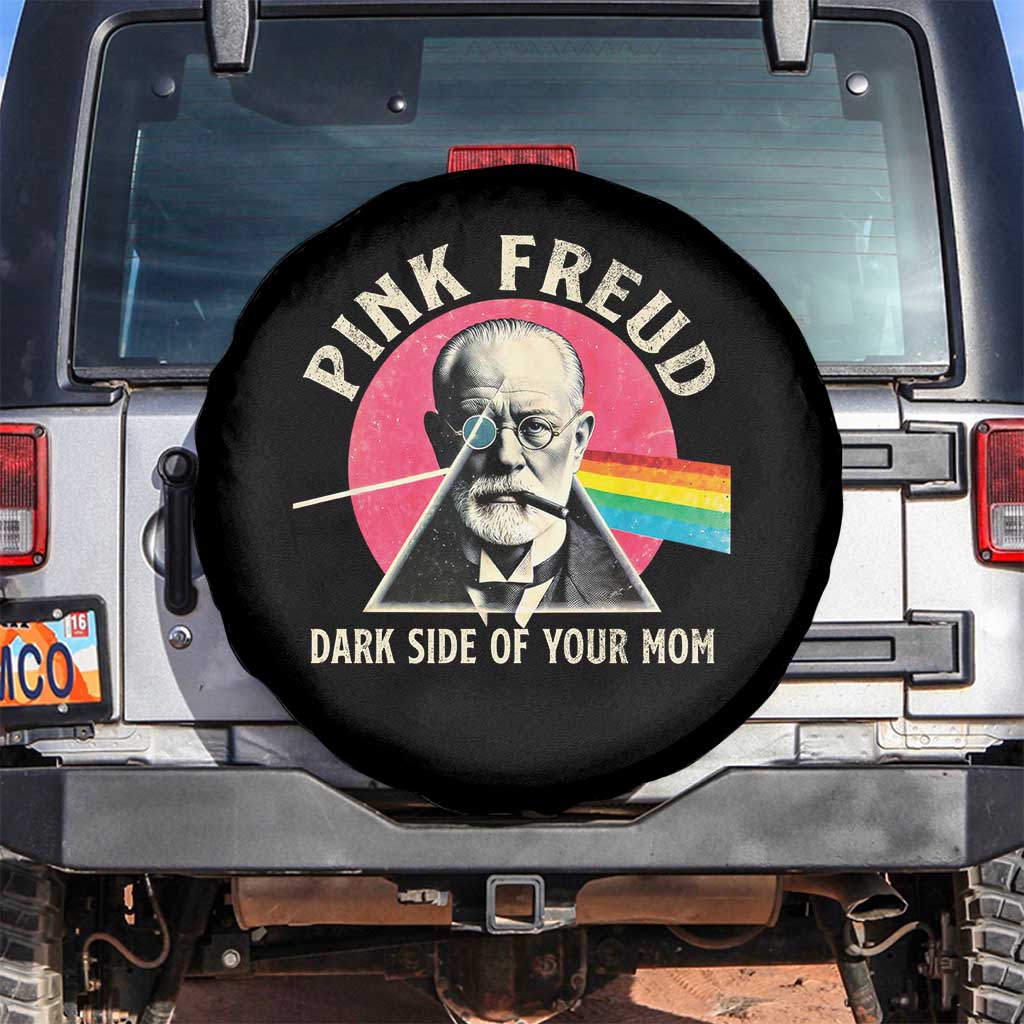 Pink Freud Dark Side Of Your Mom Spare Tire Cover Psychoanalysis Joke TS11 No hole Black Print Your Wear