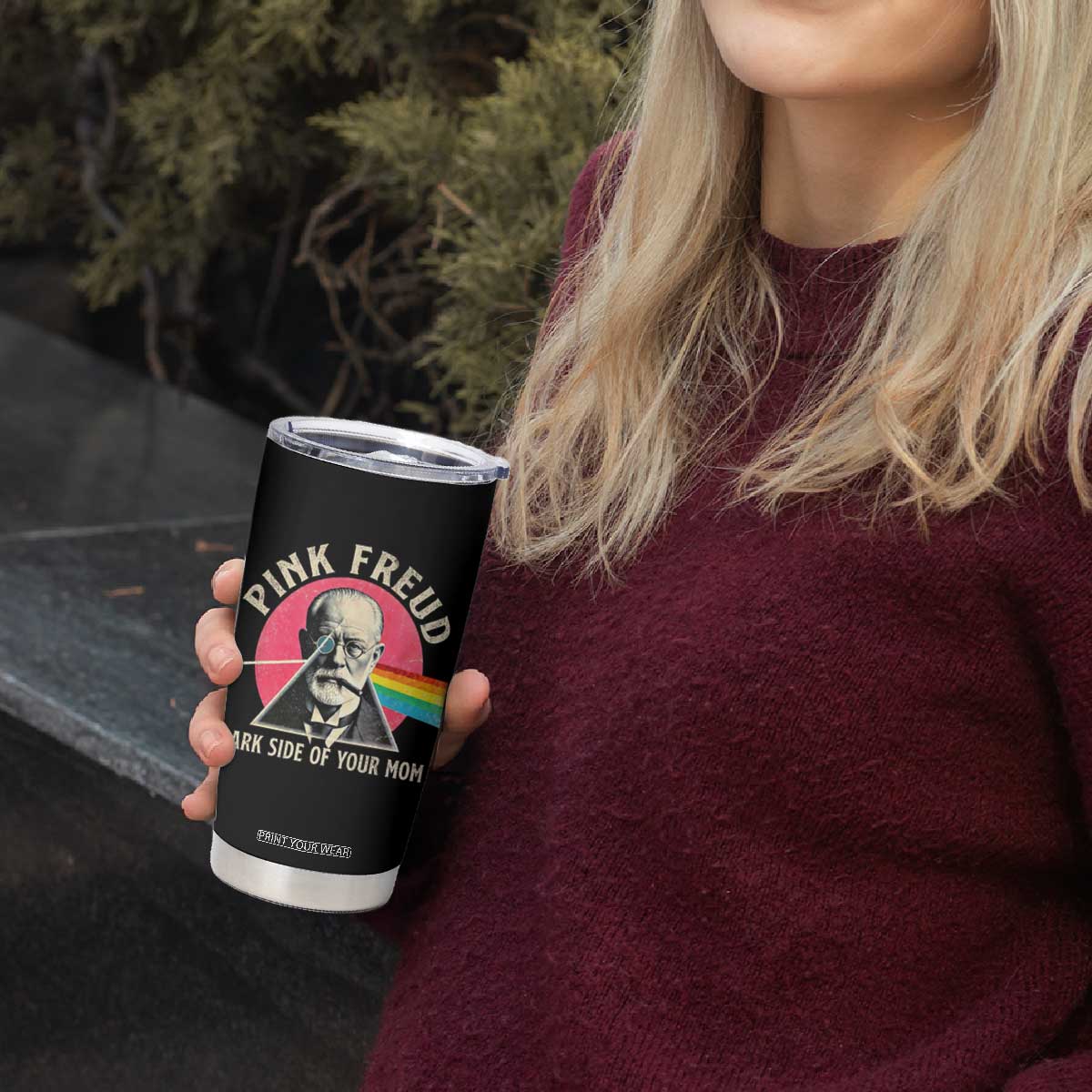 Pink Freud Dark Side Of Your Mom Tumbler Cup Psychoanalysis Joke TS11 Print Your Wear