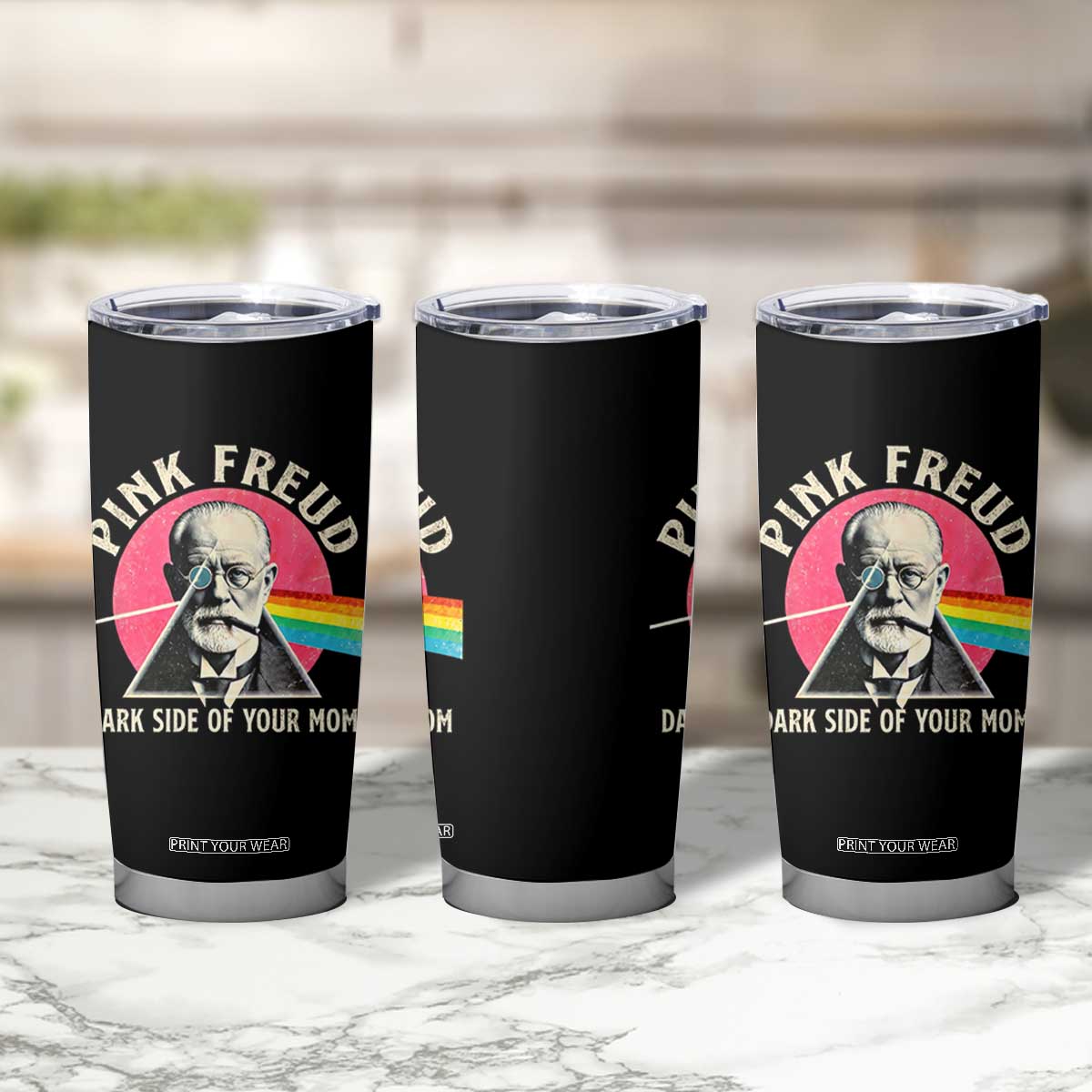 Pink Freud Dark Side Of Your Mom Tumbler Cup Psychoanalysis Joke TS11 Print Your Wear