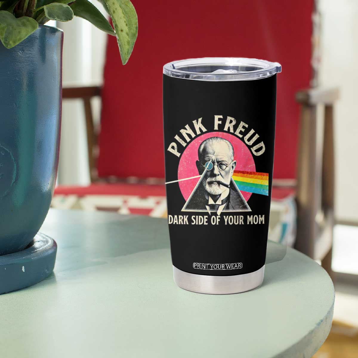 Pink Freud Dark Side Of Your Mom Tumbler Cup Psychoanalysis Joke TS11 Print Your Wear