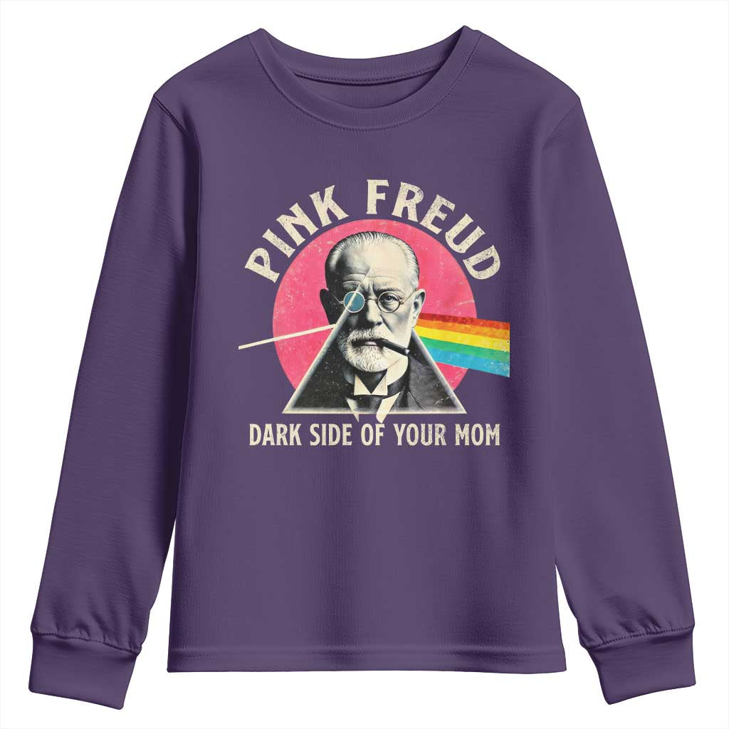Pink Freud Dark Side Of Your Mom Youth Sweatshirt Psychoanalysis Joke TS11 Purple Print Your Wear