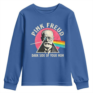 Pink Freud Dark Side Of Your Mom Youth Sweatshirt Psychoanalysis Joke TS11 Royal Blue Print Your Wear