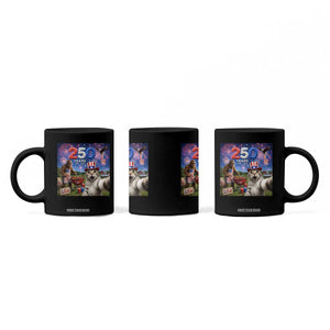 Cat Selfie with Bigfoot USA 250 Years Coffee Mug Funny 4th Of July Cat Graphic TS11 Print Your Wear