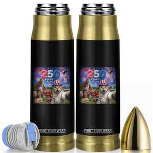 Cat Selfie with Bigfoot USA 250 Years Bullet Tumbler Funny 4th Of July Cat Graphic TS11 Black Print Your Wear