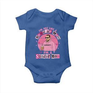 I Am Not Like A Regular Mom I Am A Sandler Mom Baby Onesie Funny Mother's Day Meme TS11 Royal Blue Print Your Wear