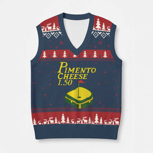 Pimento Cheese V-Neck Knit Sweater Vest Golf Foodie Golfer Tournament TS11 Navy Red Print Your Wear