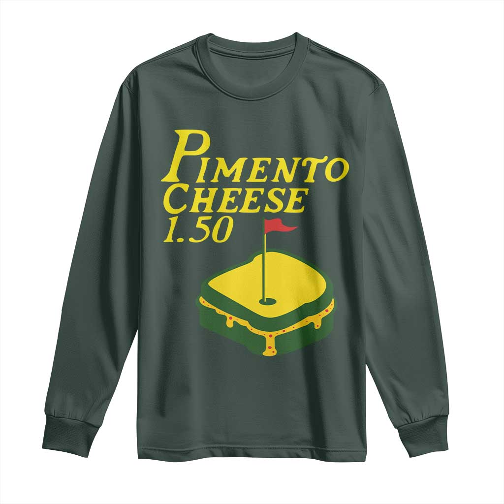 Pimento Cheese Long Sleeve Shirt Golf Foodie Golfer Tournament TS11 Dark Forest Green Print Your Wear