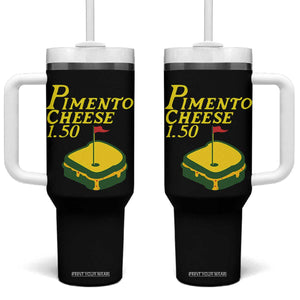 Pimento Cheese Tumbler With Handle Golf Foodie Golfer Tournament TS11 One Size: 40 oz Black Print Your Wear