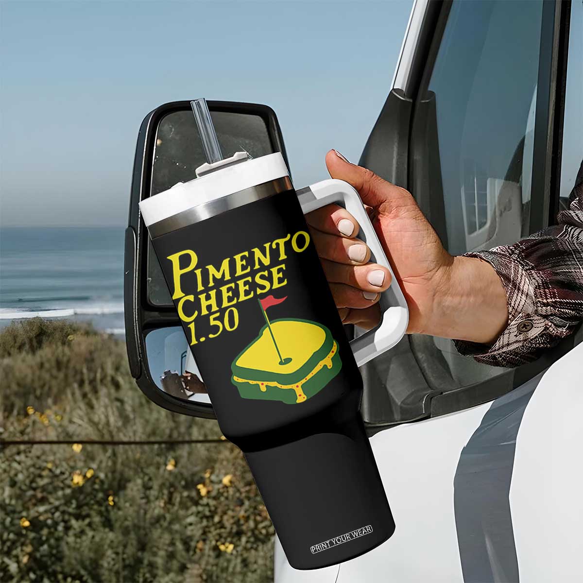 Pimento Cheese Tumbler With Handle Golf Foodie Golfer Tournament TS11 Print Your Wear
