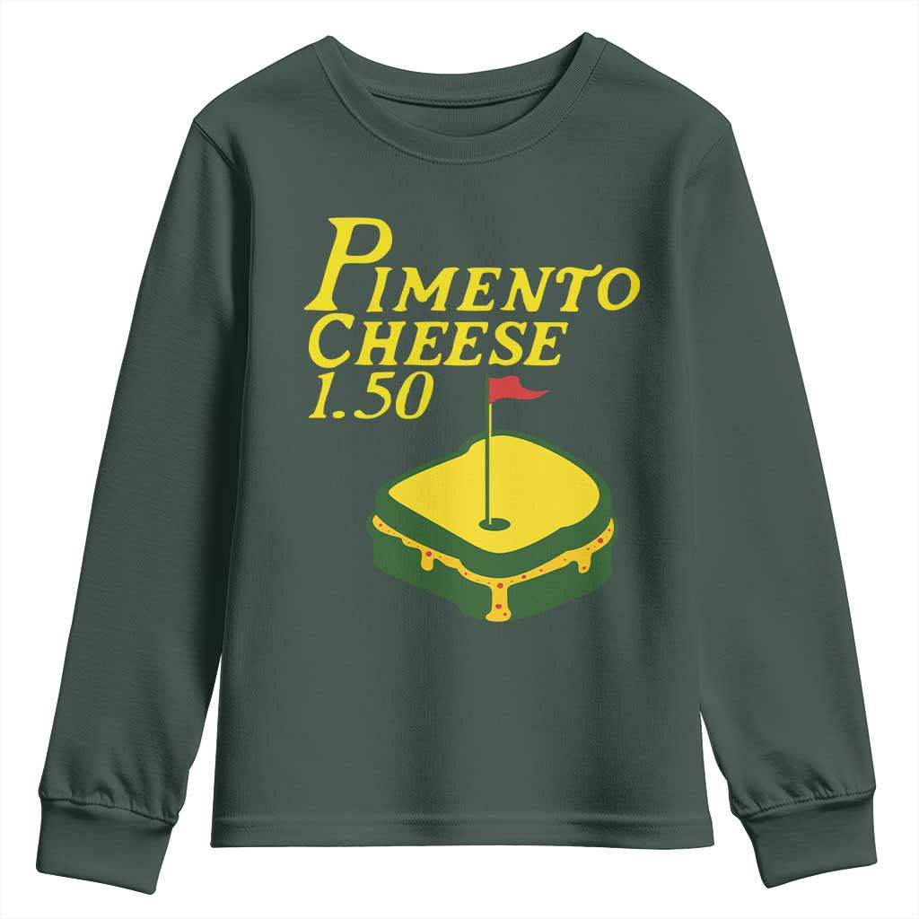 Pimento Cheese Youth Sweatshirt Golf Foodie Golfer Tournament TS11 Dark Forest Green Print Your Wear