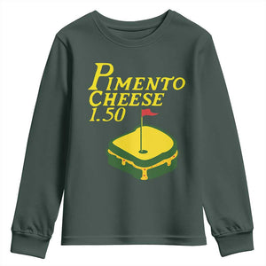 Pimento Cheese Youth Sweatshirt Golf Foodie Golfer Tournament TS11 Dark Forest Green Print Your Wear