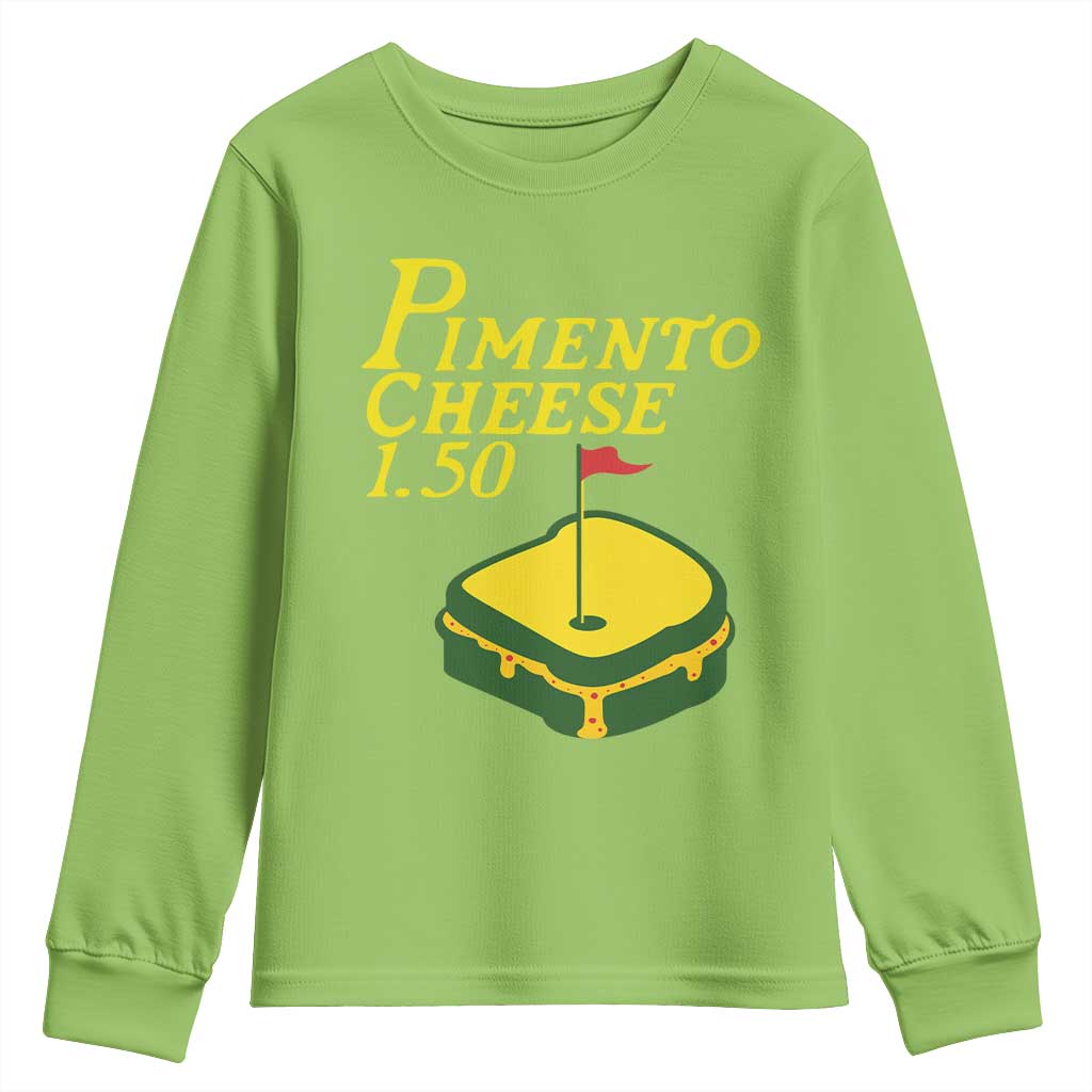 Pimento Cheese Youth Sweatshirt Golf Foodie Golfer Tournament TS11 Lime Print Your Wear
