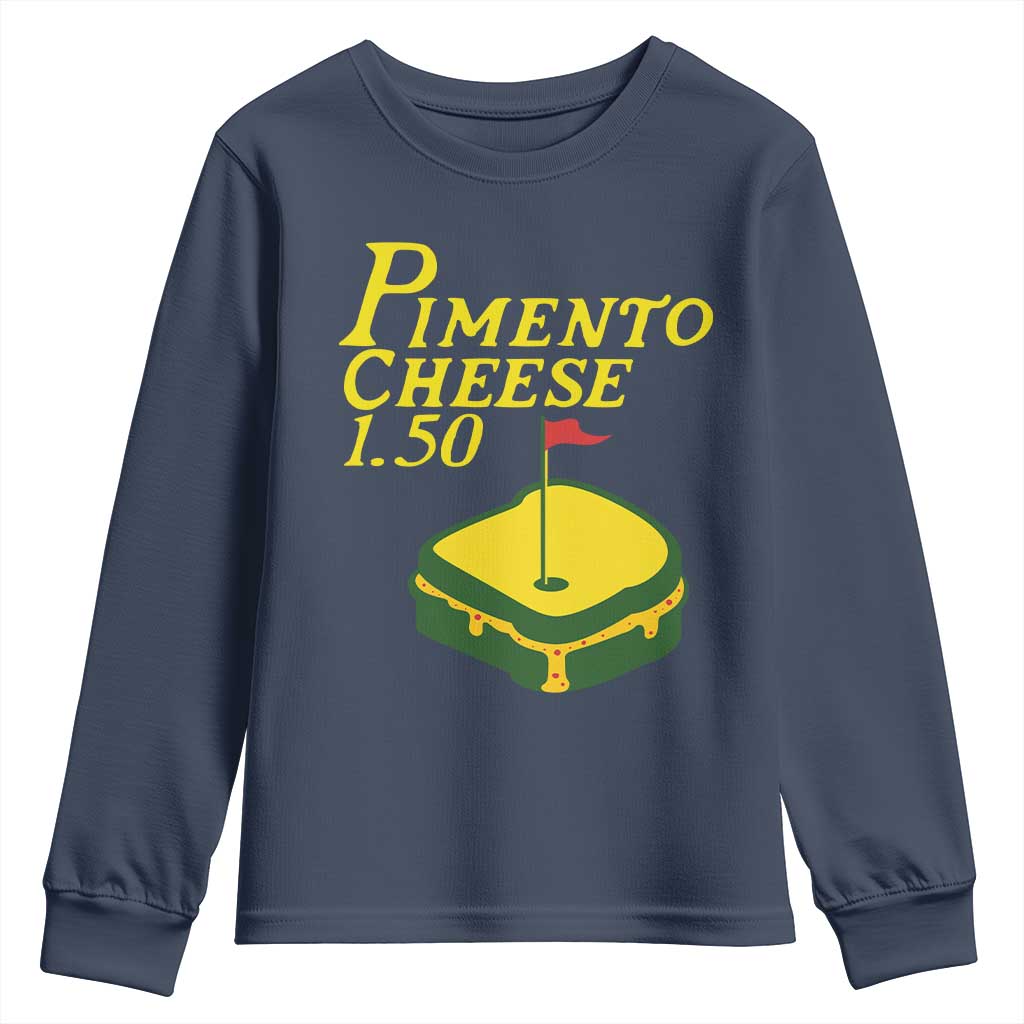 Pimento Cheese Youth Sweatshirt Golf Foodie Golfer Tournament TS11 Navy Print Your Wear