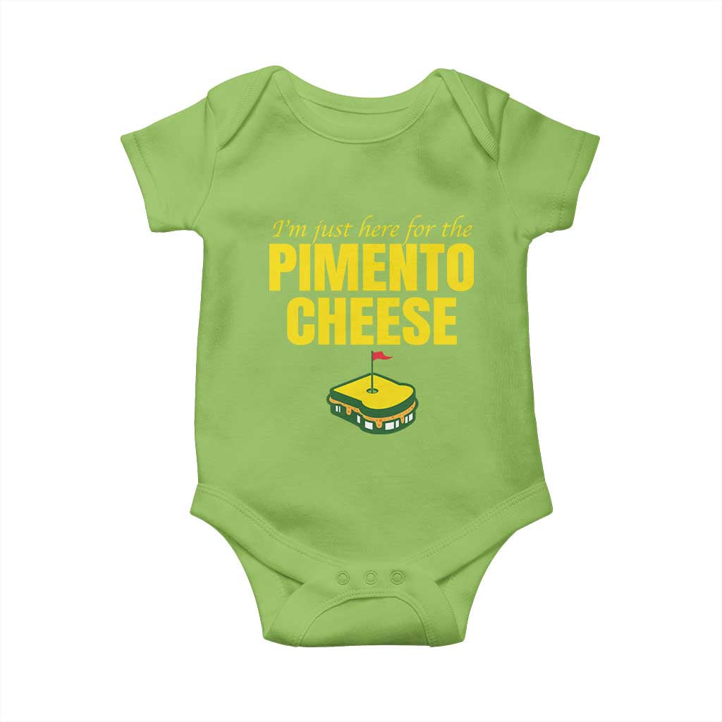 I'm Just Here For The Pimento Cheese Baby Onesie Funny Golf Foodie TS11 Lime Print Your Wear