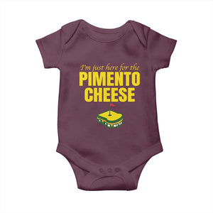 I'm Just Here For The Pimento Cheese Baby Onesie Funny Golf Foodie TS11 Maroon Print Your Wear