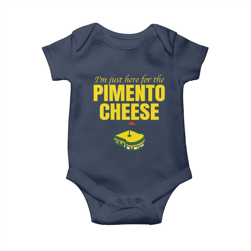I'm Just Here For The Pimento Cheese Baby Onesie Funny Golf Foodie TS11 Navy Print Your Wear