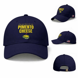 I'm Just Here For The Pimento Cheese Baseball Cap Funny Golf Foodie TS11 Baseball Cap Universal Fit Dark Blue Print Your Wear
