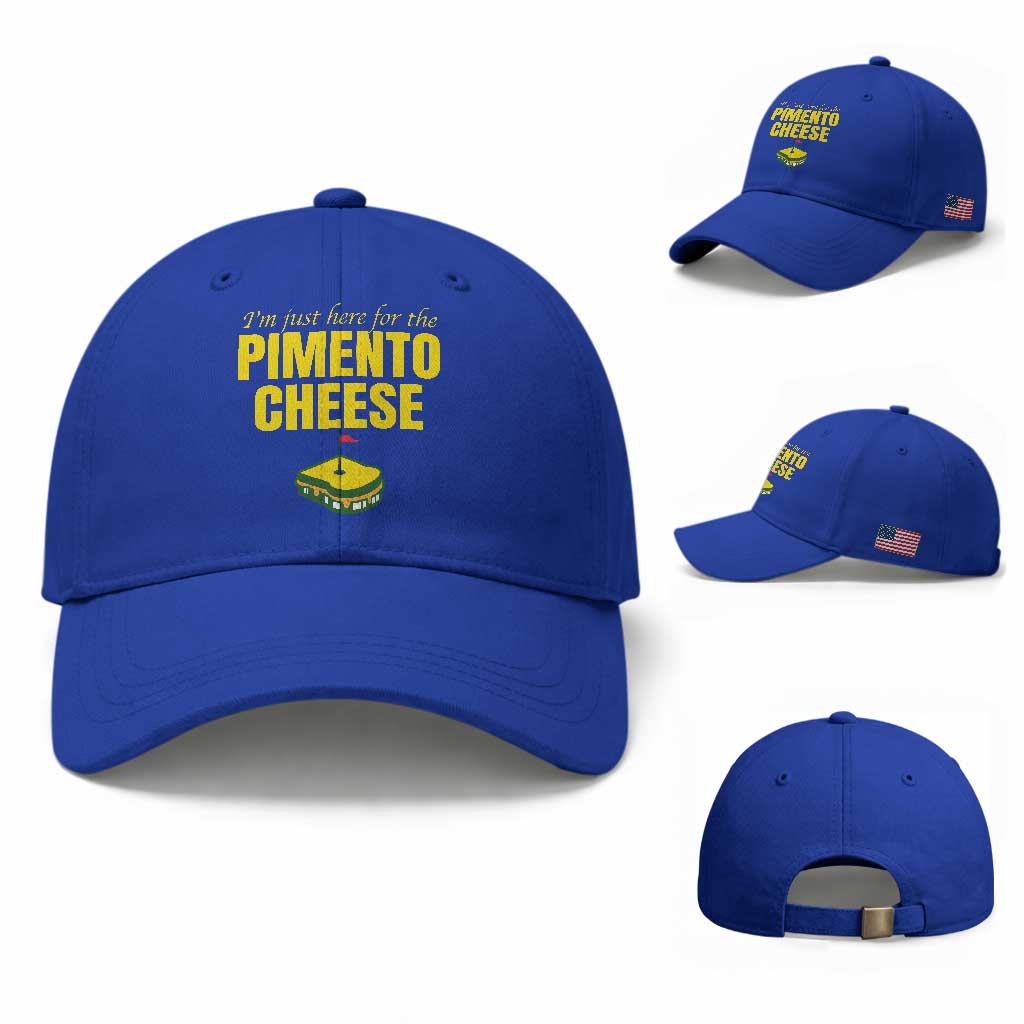 I'm Just Here For The Pimento Cheese Baseball Cap Funny Golf Foodie TS11 Baseball Cap Universal Fit Royal Blue Print Your Wear