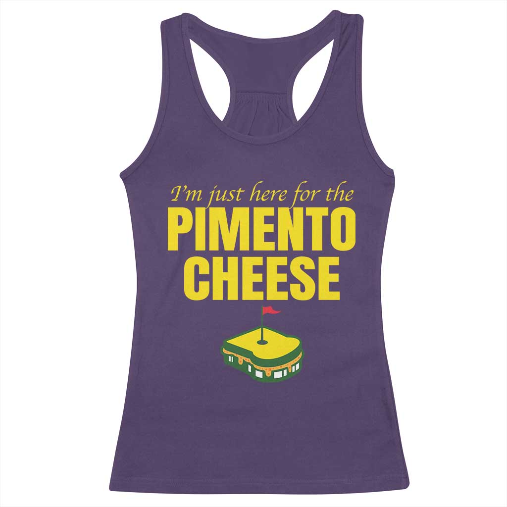 I'm Just Here For The Pimento Cheese Racerback Tank Top Funny Golf Foodie TS11 Purple Print Your Wear