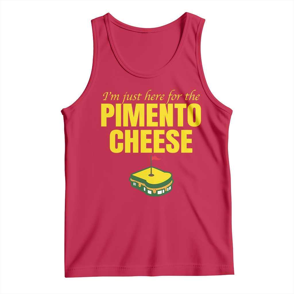 I'm Just Here For The Pimento Cheese Tank Top Funny Golf Foodie TS11 Red Print Your Wear